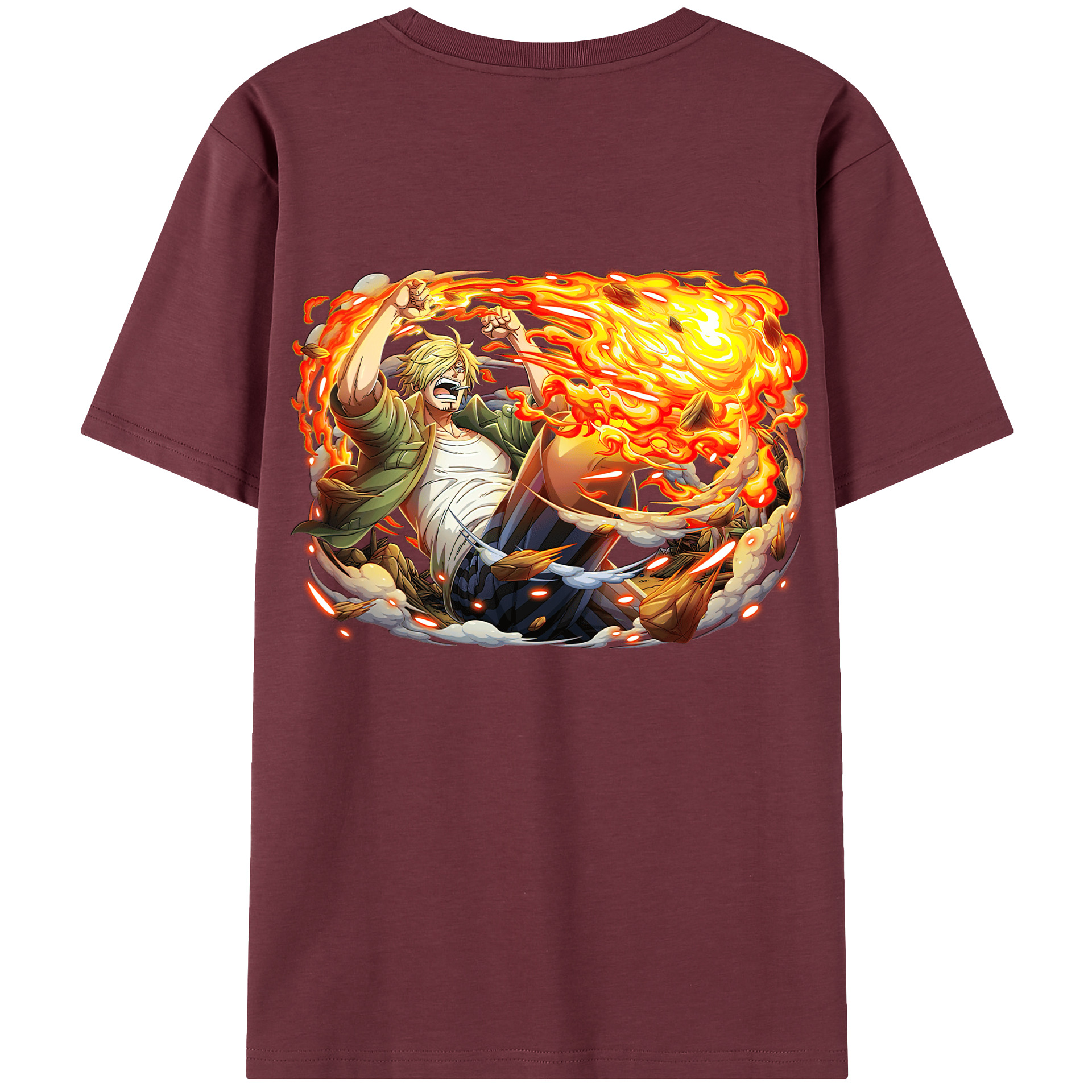 ワンピース サンジ ONE PIECE Sanji 綿100％半袖Tシャツ（背面プリント）